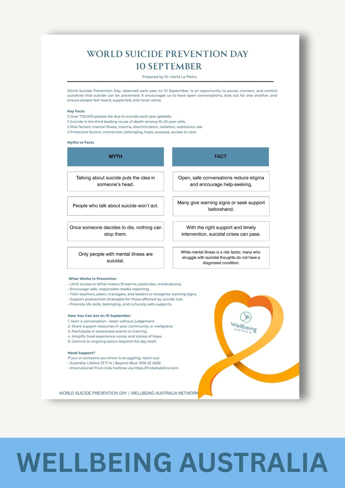 Together For World Suicide Prevention Day: Download And Share The Poster