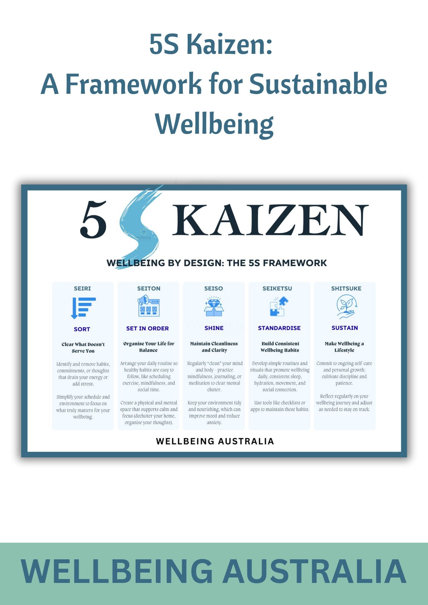 5S Kaizen: A Framework for Sustainable Wellbeing